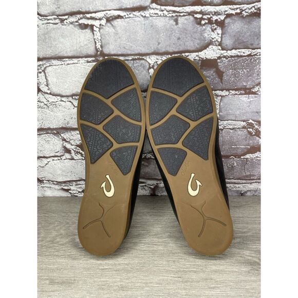 OluKai Kiele Black Leather Loafer Convertible Slip On Flats Shoes Women 9M US/39 - Picture 8 of 16